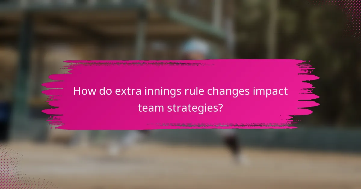 How do extra innings rule changes impact team strategies?