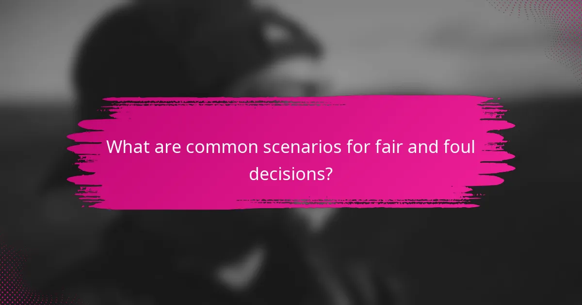 What are common scenarios for fair and foul decisions?
