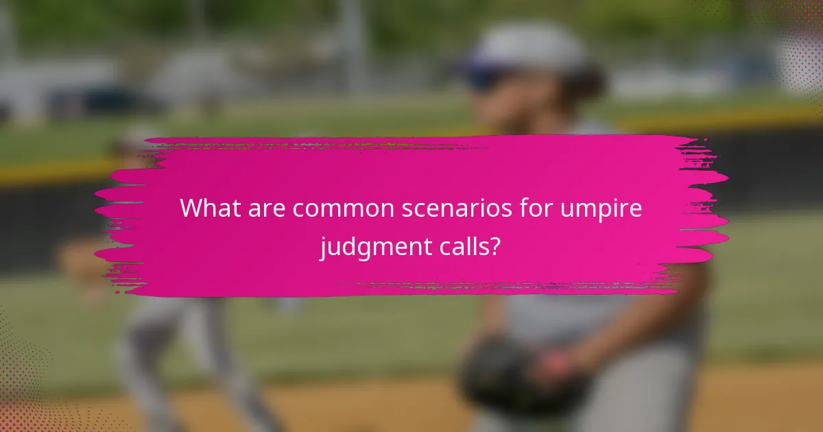 What are common scenarios for umpire judgment calls?