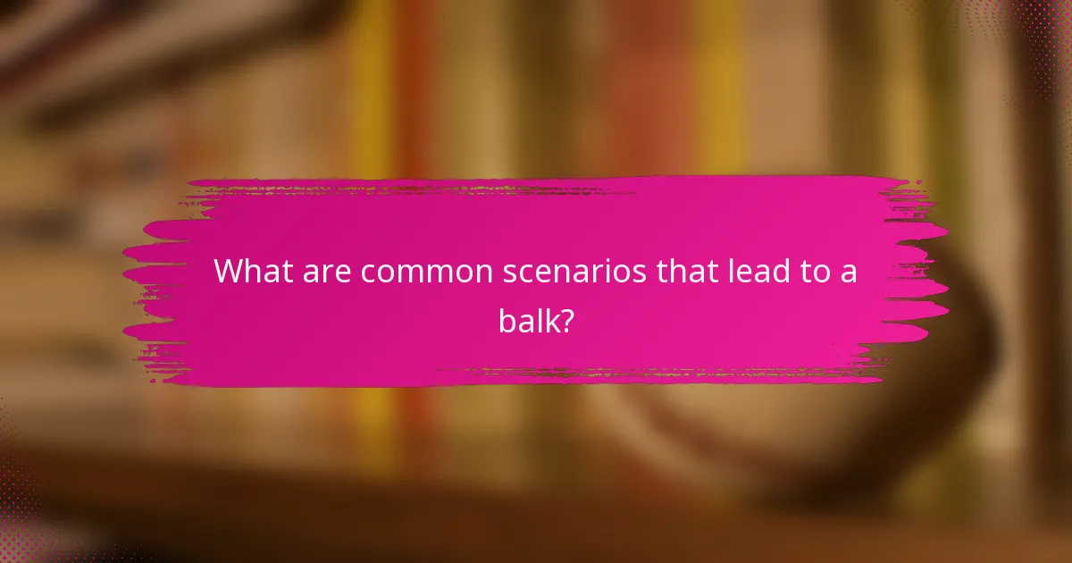 What are common scenarios that lead to a balk?