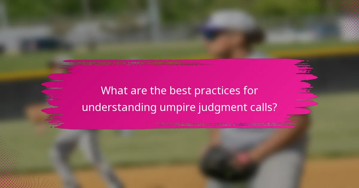 What are the best practices for understanding umpire judgment calls?