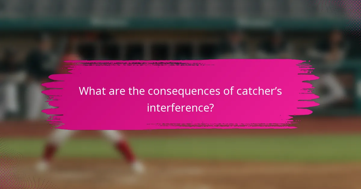 What are the consequences of catcher’s interference?