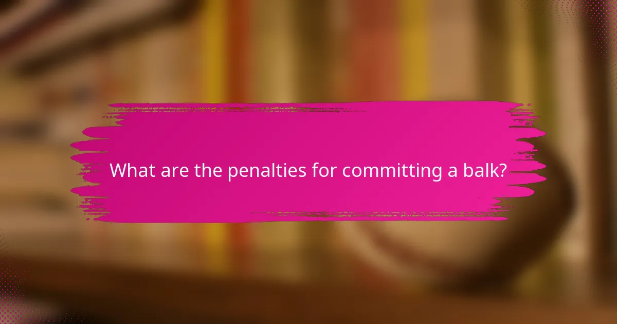 What are the penalties for committing a balk?